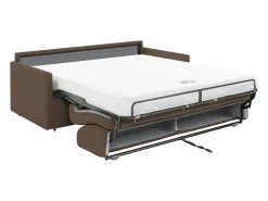 Vente-unique Sofá cama 3 lugares rapidamente convertível em tecido Cinza CALIFE^ Sofá