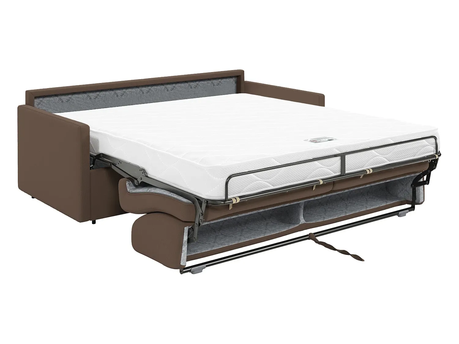 Vente-unique Sofá cama 3 lugares rapidamente convertível em tecido Cinza CALIFE^ Sofá