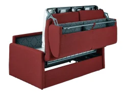 Best Vente-unique Sofá cama 4 lugares rapidamente convertível em tecido Cinza CALIFE Vermelho