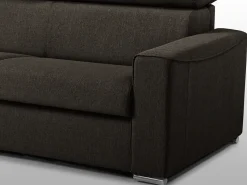 Vente-unique Sofá cama 3 lugares rapidamente convertível em tecido Cinza VIZIR^ Sofá