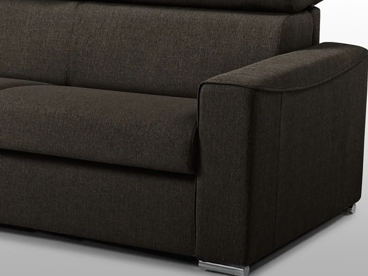 Vente-unique Sofá cama 3 lugares rapidamente convertível em tecido Cinza VIZIR^ Sofá