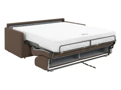 Vente-unique Sofá cama 2 lugares rapidamente convertível 22 cm tecido cinzento CALIFE^ Sofá