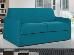 Vente-unique Sofá cama 2 lugares rapidamente convertível em tecido Cinza CALIFE^ Sofá