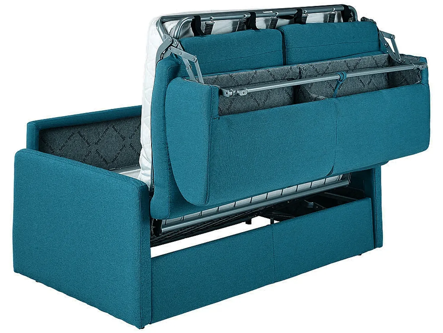 Vente-unique Sofá cama 2 lugares rapidamente convertível em tecido Cinza CALIFE^ Sofá