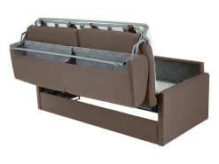 New Vente-unique Sofá cama 4 lugares rapidamente convertível em tecido Cinza CALIFE Castanho