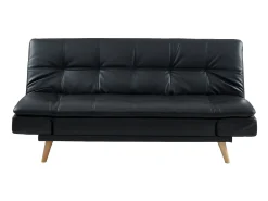 Sofá|Vente-unique Sofá cama clic clac 3 lug pele sintética Preta - ZARINA Preto