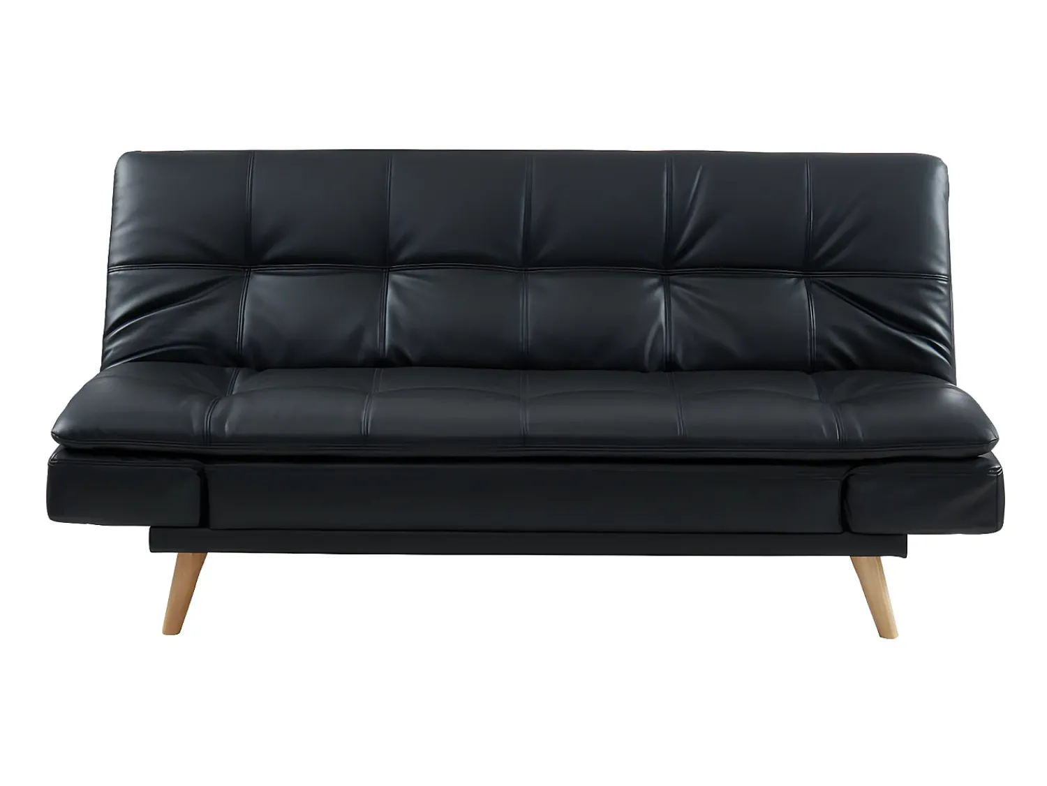 Sofá|Vente-unique Sofá cama clic clac 3 lug pele sintética Preta - ZARINA Preto