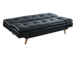 Sofá|Vente-unique Sofá cama clic clac 3 lug pele sintética Preta - ZARINA Preto