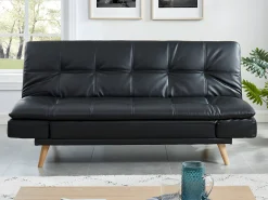 Sofá|Vente-unique Sofá cama clic clac 3 lug pele sintética Preta - ZARINA Preto