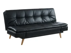 Sofá|Vente-unique Sofá cama clic clac 3 lug pele sintética Preta - ZARINA Preto