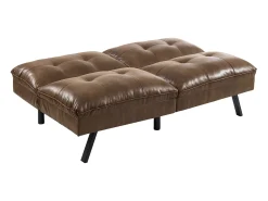 Sofá*Vente-unique Sofá cama clic clac de 3 lugares em microfibra envelhecida PEGULA Castanho