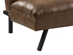 Sofá*Vente-unique Sofá cama clic clac de 3 lugares em microfibra envelhecida PEGULA Castanho