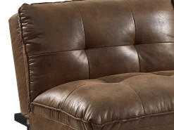 Sofá*Vente-unique Sofá cama clic clac de 3 lugares em microfibra envelhecida PEGULA Castanho