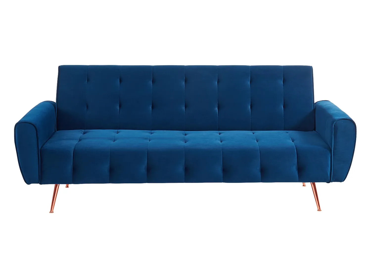 Sofá|Vente-unique Sofá cama clic clac de 3 lugares veludo azul - POLANI Azul escuro
