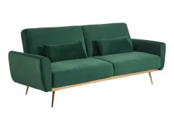 Vente-unique Sofá cama clic clac de 3 lugares em veludo verde - LAUNEI^ Sofá