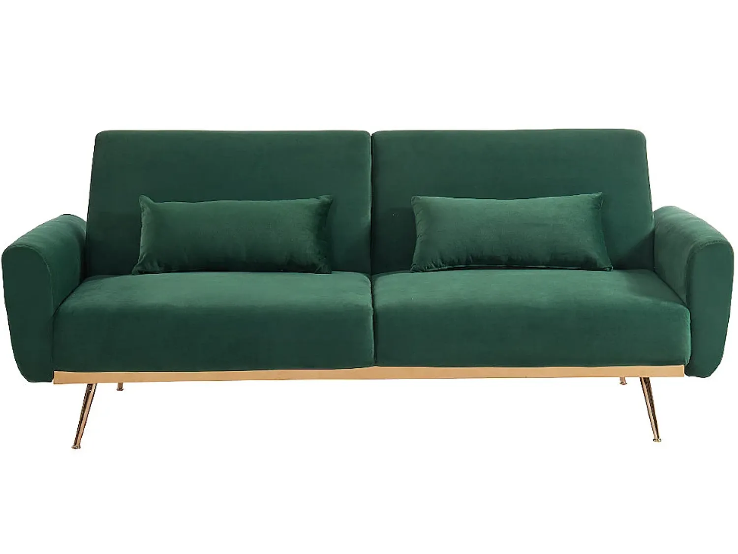 Vente-unique Sofá cama clic clac de 3 lugares em veludo verde - LAUNEI^ Sofá