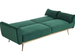 Vente-unique Sofá cama clic clac de 3 lugares em veludo verde - LAUNEI^ Sofá