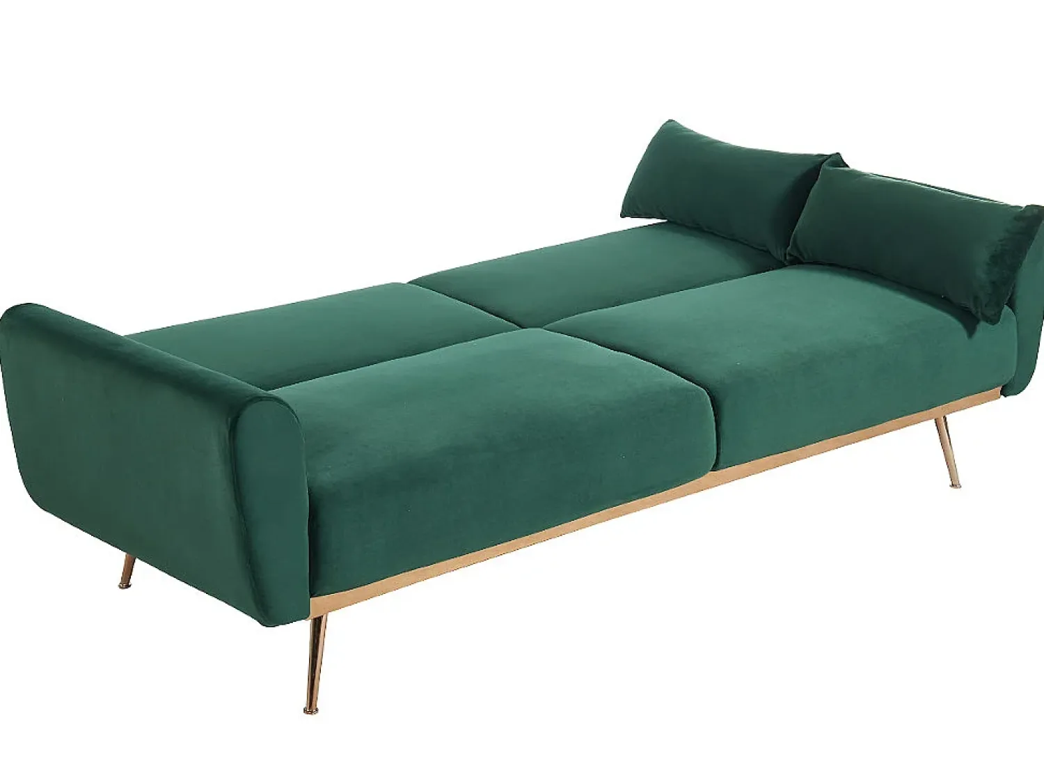 Vente-unique Sofá cama clic clac de 3 lugares em veludo verde - LAUNEI^ Sofá