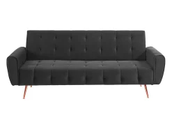 Hot Vente-unique Sofá cama clic clac de 3 lugares convertível clic clac veludo Cinzento POLANI Cinza antracite