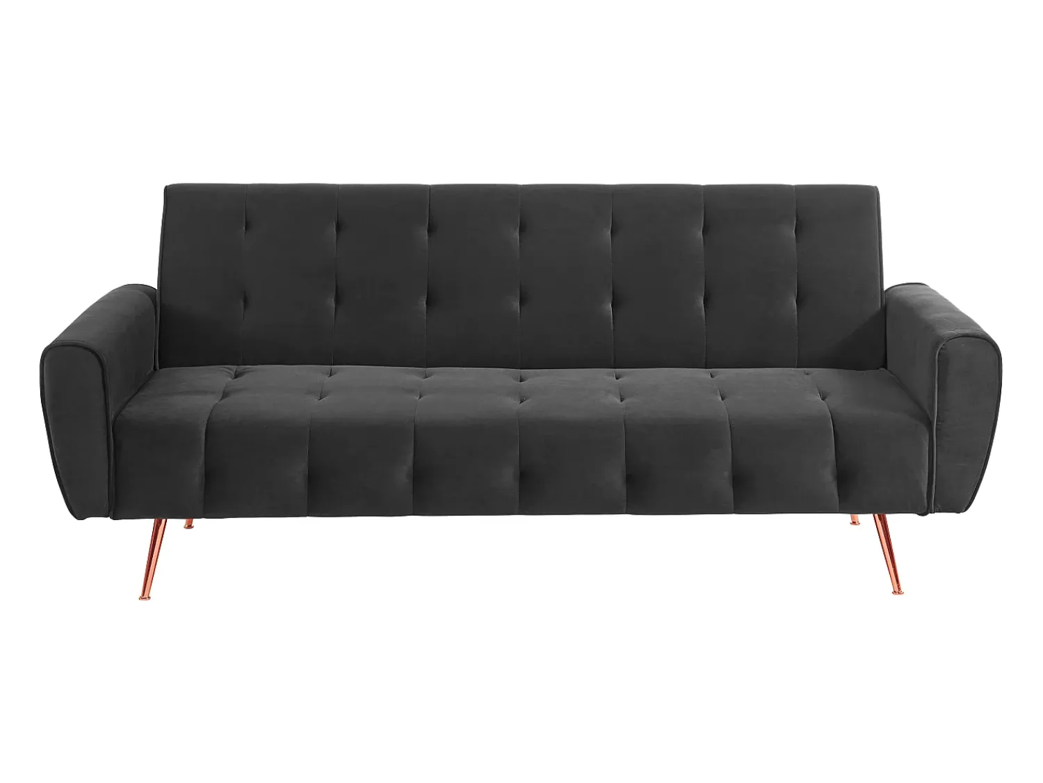 Hot Vente-unique Sofá cama clic clac de 3 lugares convertível clic clac veludo Cinzento POLANI Cinza antracite