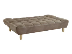 Best Vente-unique Sofá cama clic clac de 3 lugares em microfibra antiga ESTEBAN Castanho