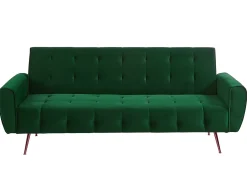 Online Vente-unique Sofá cama clic clac de 3 lugare veludo verde - POLANI Verde pinho