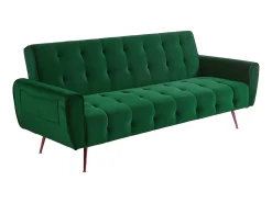 Online Vente-unique Sofá cama clic clac de 3 lugare veludo verde - POLANI Verde pinho
