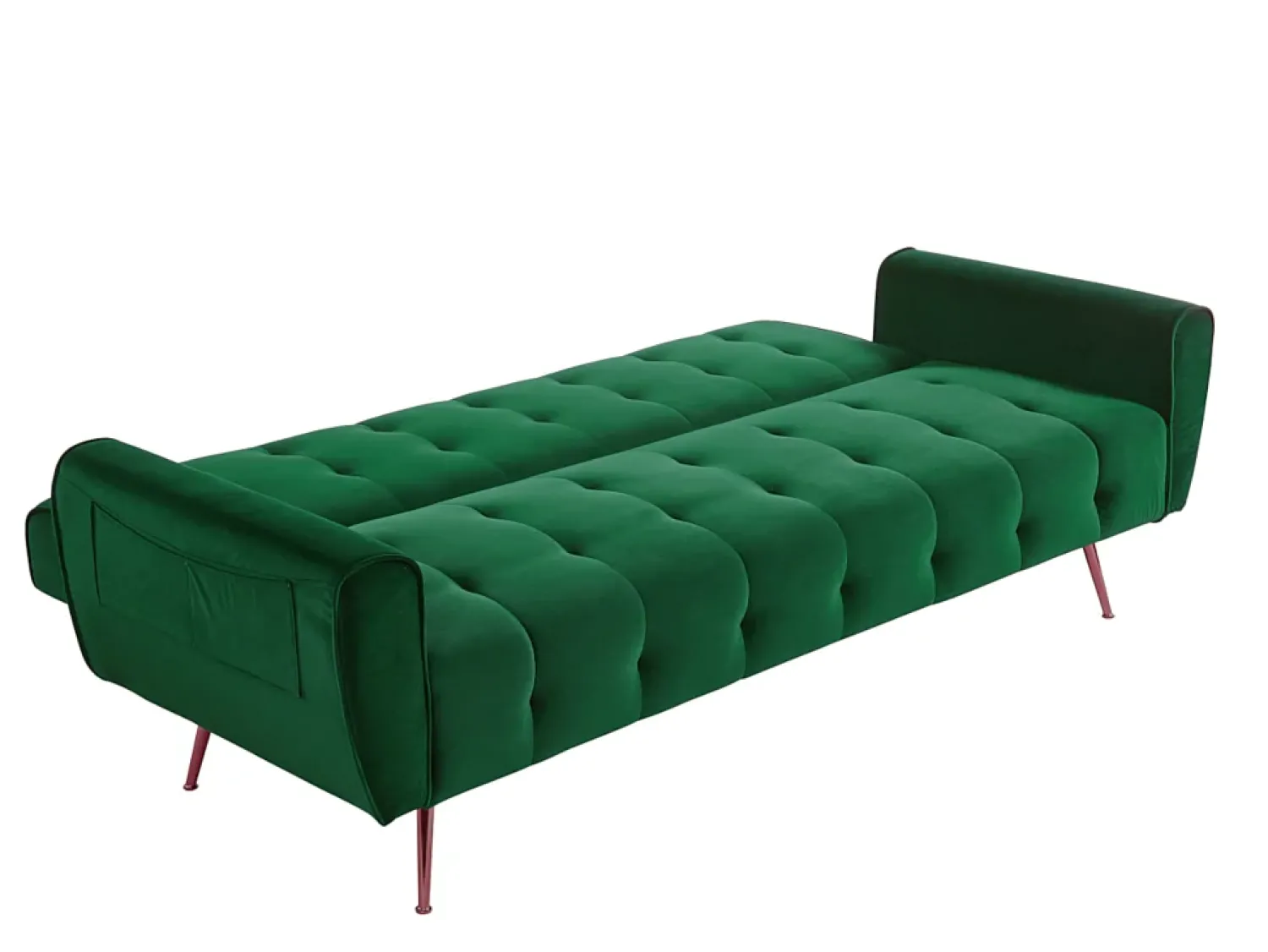 Online Vente-unique Sofá cama clic clac de 3 lugare veludo verde - POLANI Verde pinho