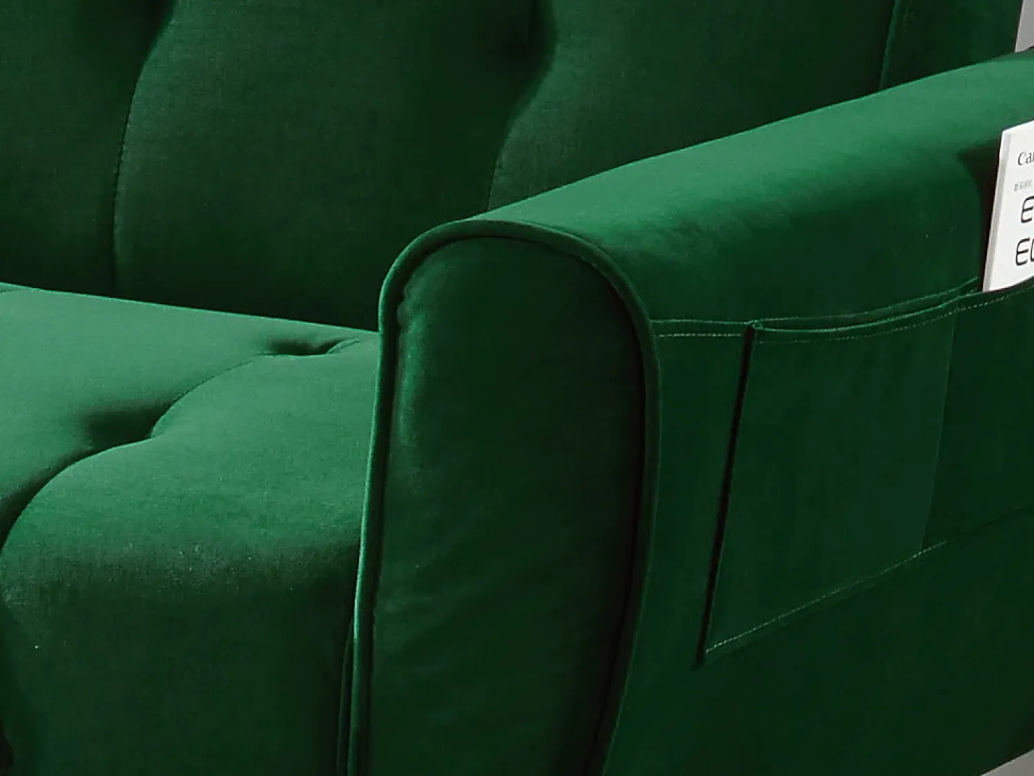 Online Vente-unique Sofá cama clic clac de 3 lugare veludo verde - POLANI Verde pinho