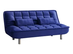 Vente-unique Sofá cama clic clac e cor azul MISHAN^ Sofá