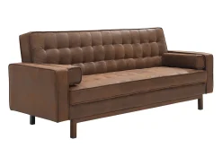 Sofá|Vente-unique Sofá cama clic clac em microfibra cor ELEANOR Castanho