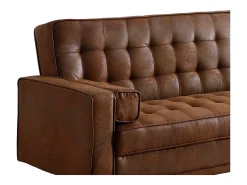 Sofá|Vente-unique Sofá cama clic clac em microfibra cor ELEANOR Castanho