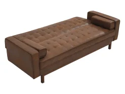 Sofá|Vente-unique Sofá cama clic clac em microfibra cor ELEANOR Castanho