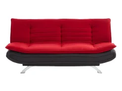 Outlet Vente-unique Sofá cama clic clac em tecido e cinzento escuro - DEMIDO Vermelho