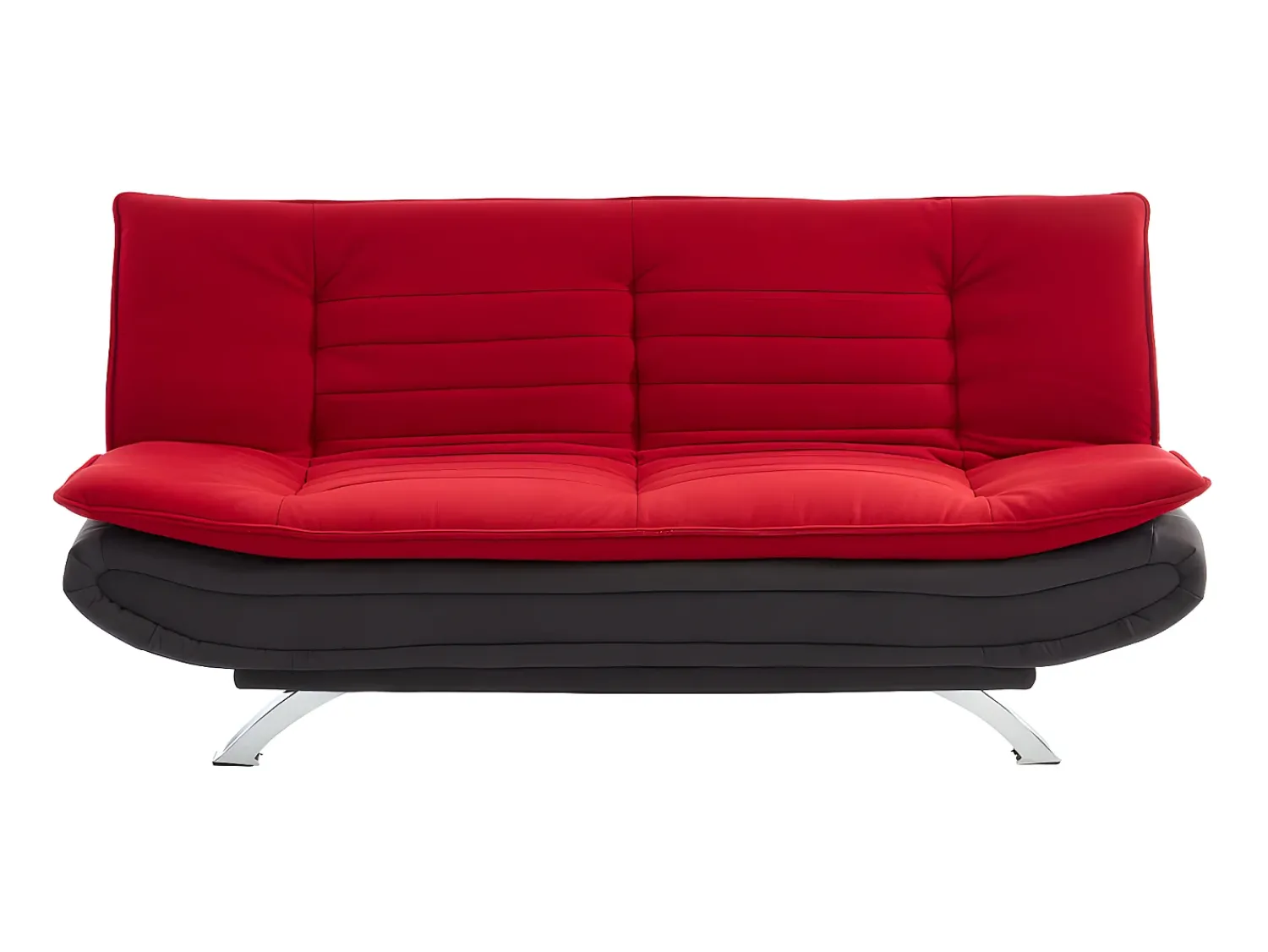 Outlet Vente-unique Sofá cama clic clac em tecido e cinzento escuro - DEMIDO Vermelho