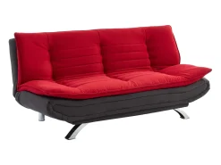 Outlet Vente-unique Sofá cama clic clac em tecido e cinzento escuro - DEMIDO Vermelho