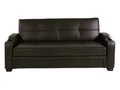 Hot Vente-unique Sofá cama clic-clac pele sintética Castanho - MIRELLA Castanho chocolate