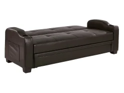 Hot Vente-unique Sofá cama clic-clac pele sintética Castanho - MIRELLA Castanho chocolate