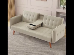 Concept-Usine Sofá Cama Conversível 3 Lugares com Mesa Central INVERNESS^ Sofá