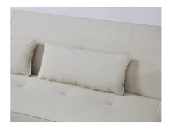 Sofá|Concept-Usine Sofá Cama Conversível 3 Lugares Veludo Cotelê Copenhaga Escandinavo Confortável e Prático Bege