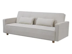 Sofá|Concept-Usine Sofá Cama Conversível 3 Lugares Veludo Cotelê Copenhaga Escandinavo Confortável e Prático Bege