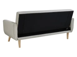 Sofá*Concept-Usine Sofá Cama Conversível Escandinavo 3 Lugares MALMO Veludo Azul Noite Bege