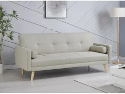 Sofá*Concept-Usine Sofá Cama Conversível Escandinavo 3 Lugares MALMO Veludo Azul Noite Bege