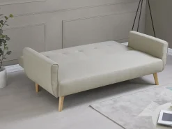 Sofá*Concept-Usine Sofá Cama Conversível Escandinavo 3 Lugares MALMO Veludo Azul Noite Bege