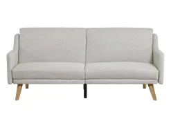 Sofá|Concept-Usine Sofá Cama Conversível Escandinavo Cinza Claro ESTER - Design Moderno, Conversível, 3 Lugares, Madeira Maciça, Fácil de Manter Cinzento