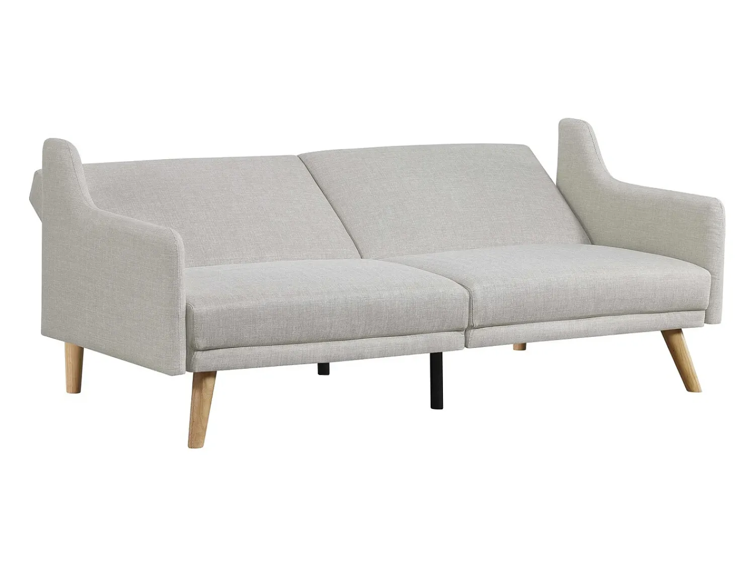 Sofá|Concept-Usine Sofá Cama Conversível Escandinavo Cinza Claro ESTER - Design Moderno, Conversível, 3 Lugares, Madeira Maciça, Fácil de Manter Cinzento
