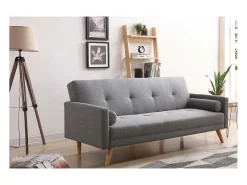 Concept-Usine Sofá Cama Conversível Escandinavo 3 Lugares Cinza WOODEN^ Sofá