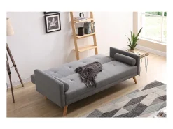 Concept-Usine Sofá Cama Conversível Escandinavo 3 Lugares Cinza WOODEN^ Sofá