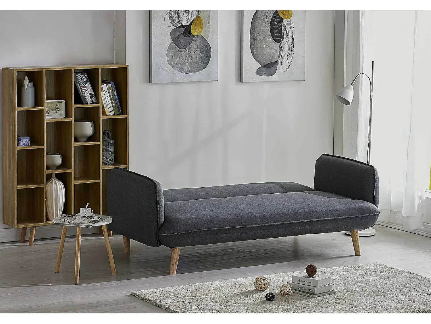 Hot Concept-Usine Sofá Cama Conversível Escandinavo 3 Lugares Cinza SOTCHI - Estilo Moderno e Tendência Cinzento