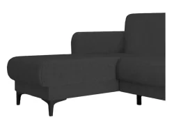 Dmora Sofá cama Dabazo, Sofá cama de canto com península reversível, Sofá moderno de arrumação com chaiselongue e 3 almofadas, 230x153h85 cm, Antracite^ Sofá